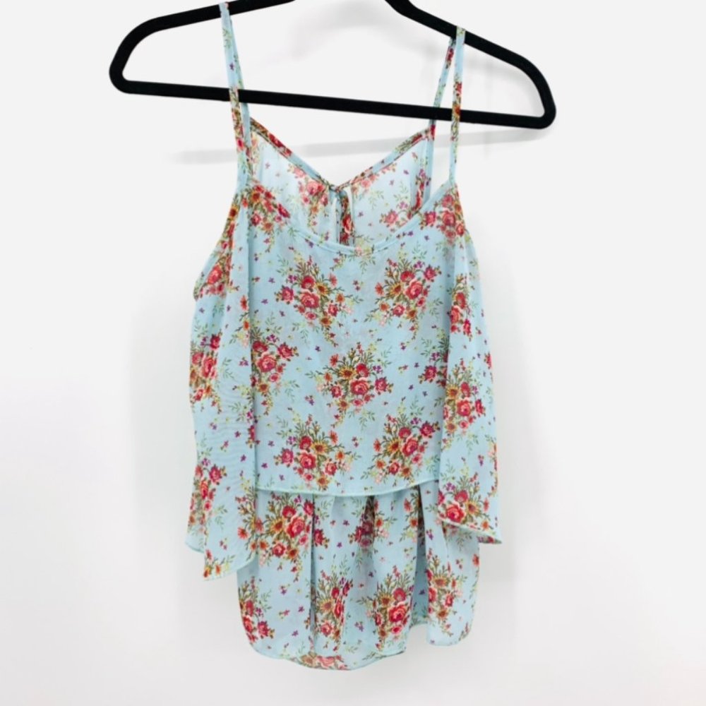 Anthropologie Paper Crane Floral Ruffle Kimono Flo